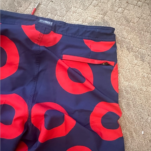 Phish band Fishman Doughnut Board Shorts Size 40 Brand=section 119Color Blue/Red - Picture 7 of 10